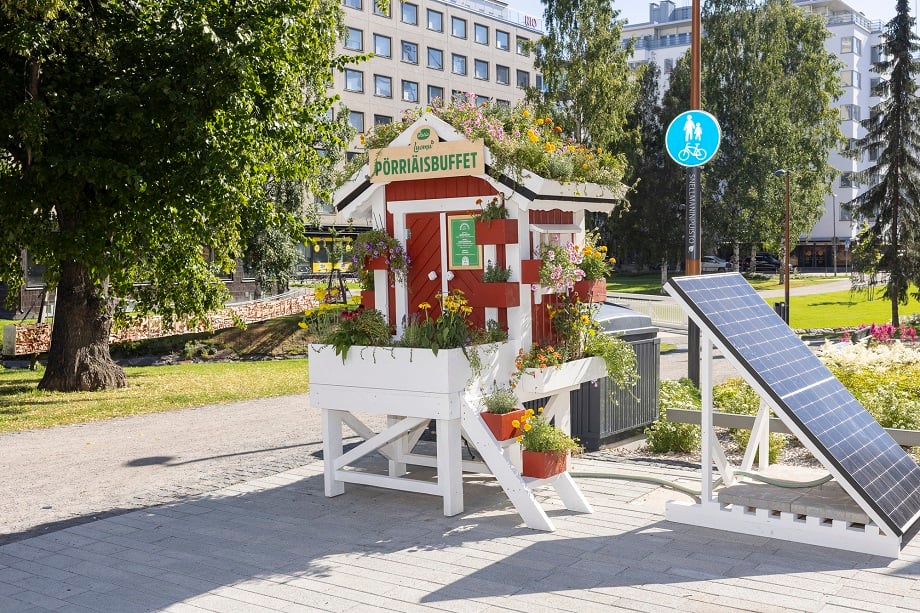 Valio Luomu Pörriäisbuffet. Valio Luomu Pörriäisbuffet Snellmaninpuistossa Oulussa