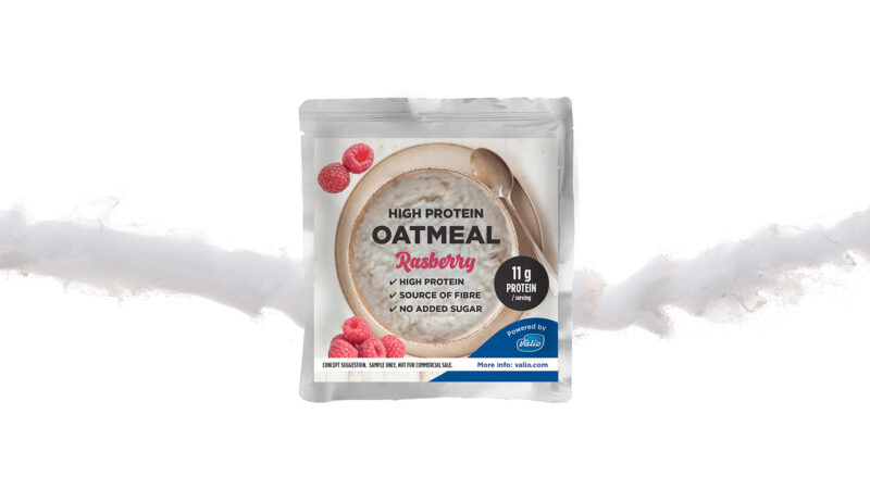 High-protein oatmeal sample bag.