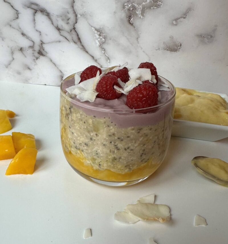 Lyxig overnight oats med mango