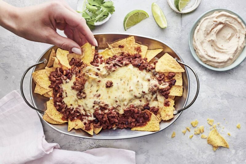 Nachos med köttfärs i ugn