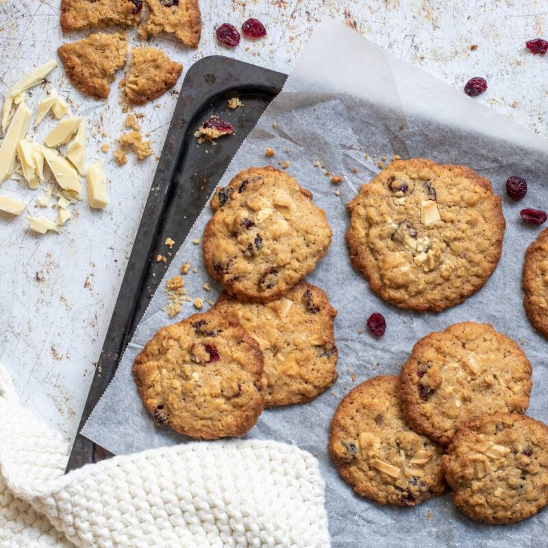 Cookies med vit choklad & tranbär