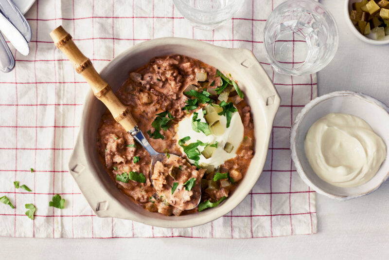 Stroganoff på köttfärs