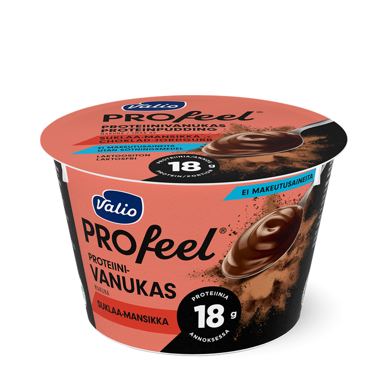 Valio PROfeel® proteiinivanukas 185 g suklaa-mansikka makeutusaineeton laktoositon