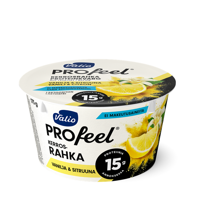 Valio PROfeel® kerrosrahka 175 g vanilja & sitruuna laktoositon