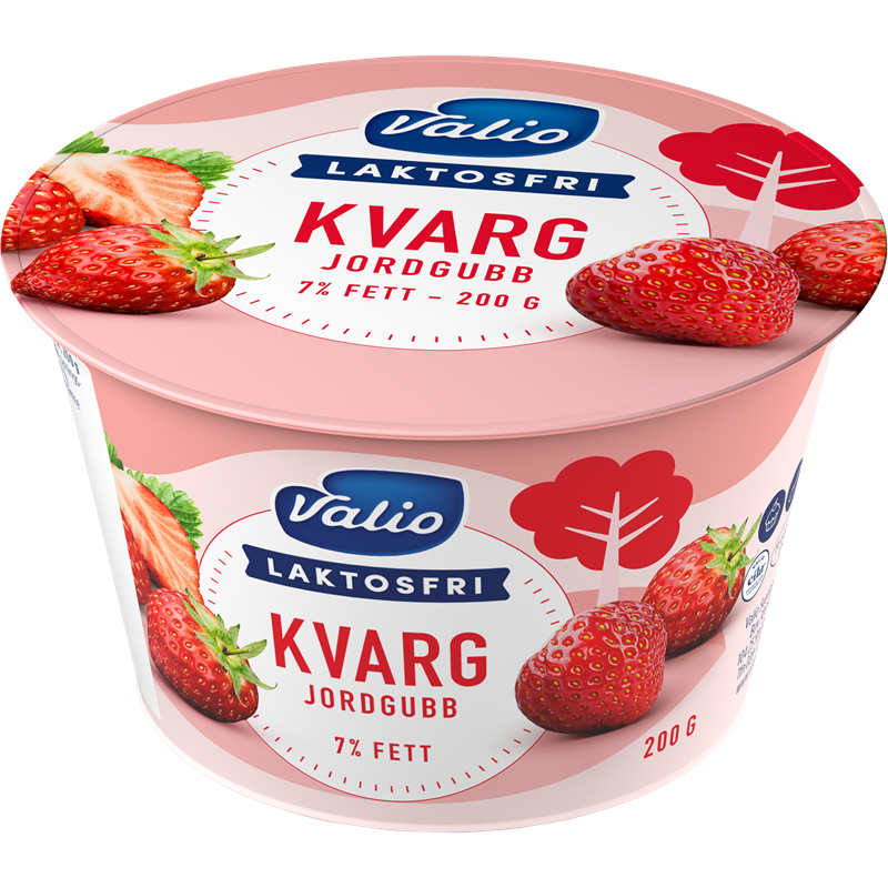 Valio Laktosfri kvarg jordgubb 7% 200 g