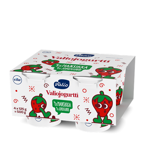 Valiojogurtti® 4x125 g mansikka laktoositon