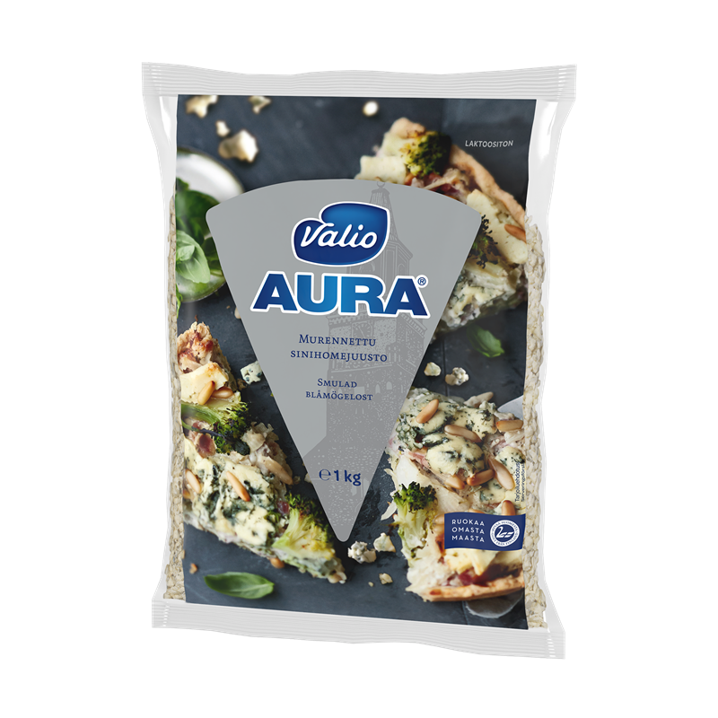 Valio AURA® e1 kg murennettu sinihomejuusto