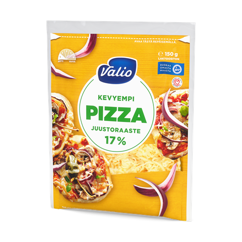 Valio kevyempi pizzajuusto 17 % e150 g raaste