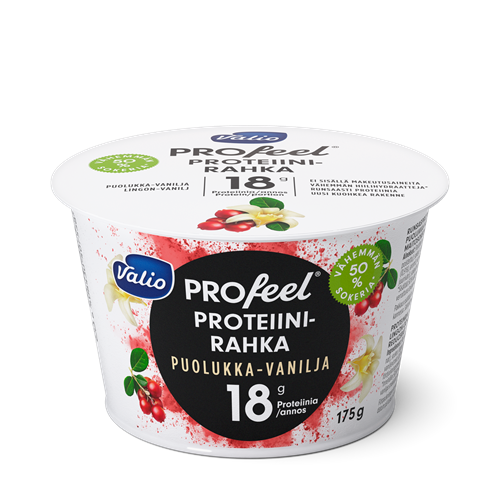 Valio PROfeel® proteiinirahka 175 g puolukka-vanilja vähemmän hiilihydraatteja laktoositon