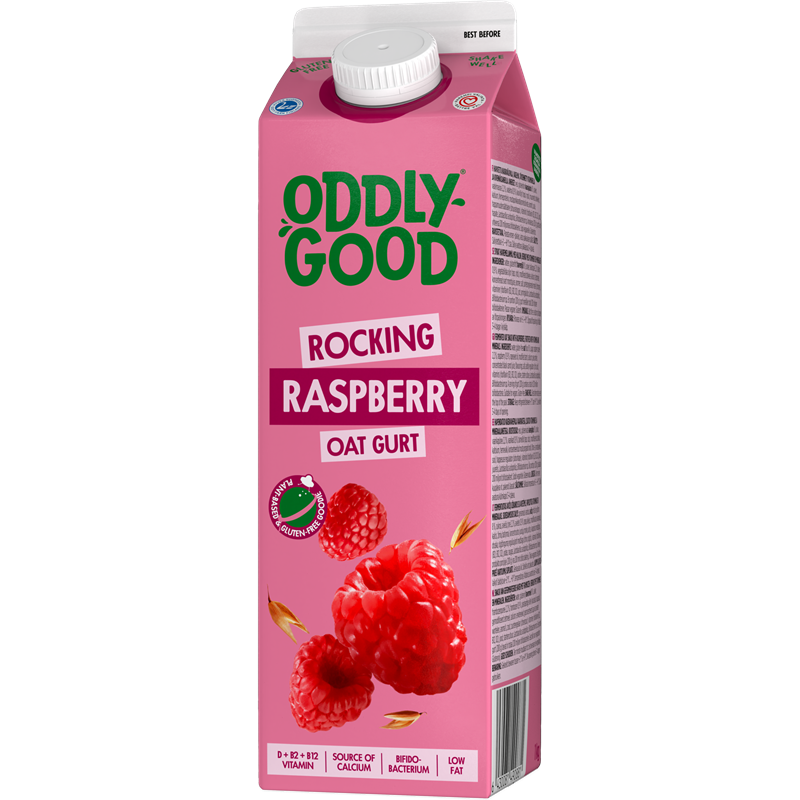 Oddlygood® havrebaserad gurt 1 kg hallon glutenfri