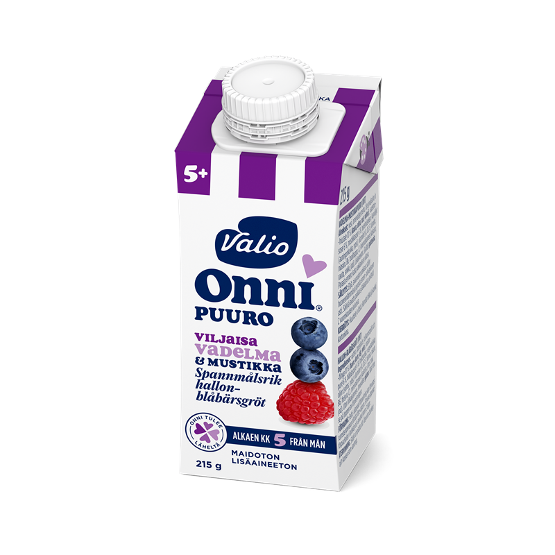 Valio Onni® vadelma-mustikkapuuro 215 g UHT (alk 5 kk)