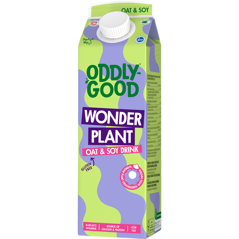 Oddlygood® Wonder Plant kaura-soijajuoma 1 l UHT gluteeniton