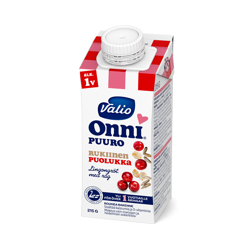 Valio Onni® rukiinen puolukkapuuro 215 g UHT (alk 1 v)