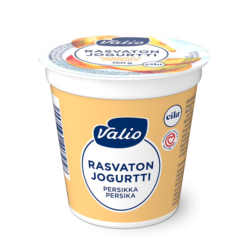 Valio jogurtti 150 g rasvaton persikka laktoositon (ammattikeittiöille)