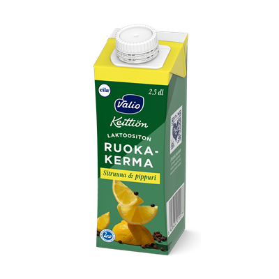 Valio Keittiön ruokakerma 2,5 dl sitruuna ja pippuri UHT laktoositon