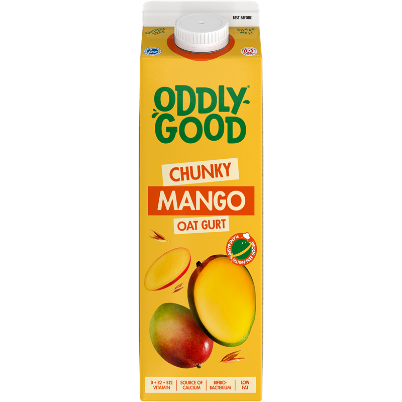 Oddlygood® kaurapohjainen gurtti 1 kg mango gluteeniton