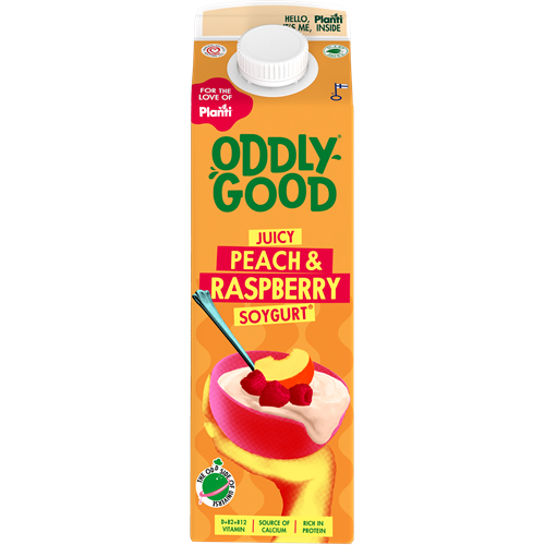 Oddlygood® Soygurt 1 kg persika & hallon