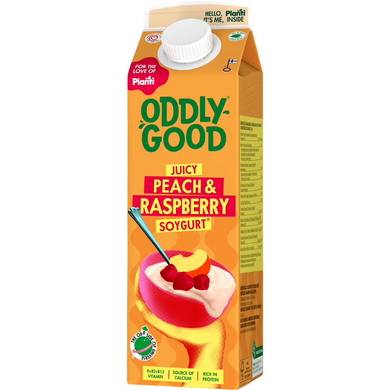 Oddlygood® Soygurt 1 kg persika & hallon