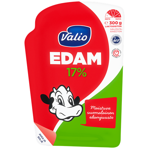 Valio Edam 17 % e300 g viipale