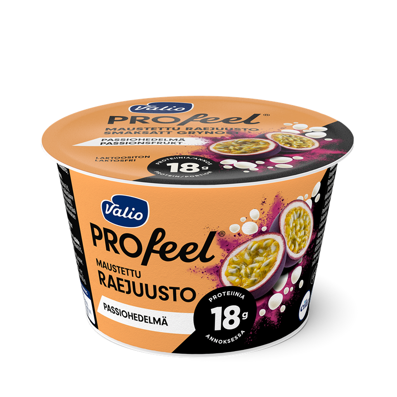 Valio PROfeel® maustettu raejuusto 170 g passiohedelmä laktoositon